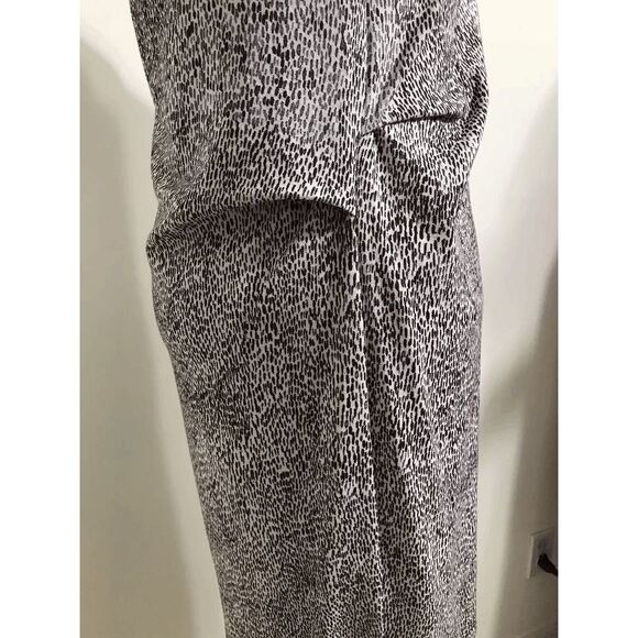 Max Mara MaxMara Asymmetrical Zip Animal Print Ruched Dress Spotted 40 Med - Picture 6 of 8